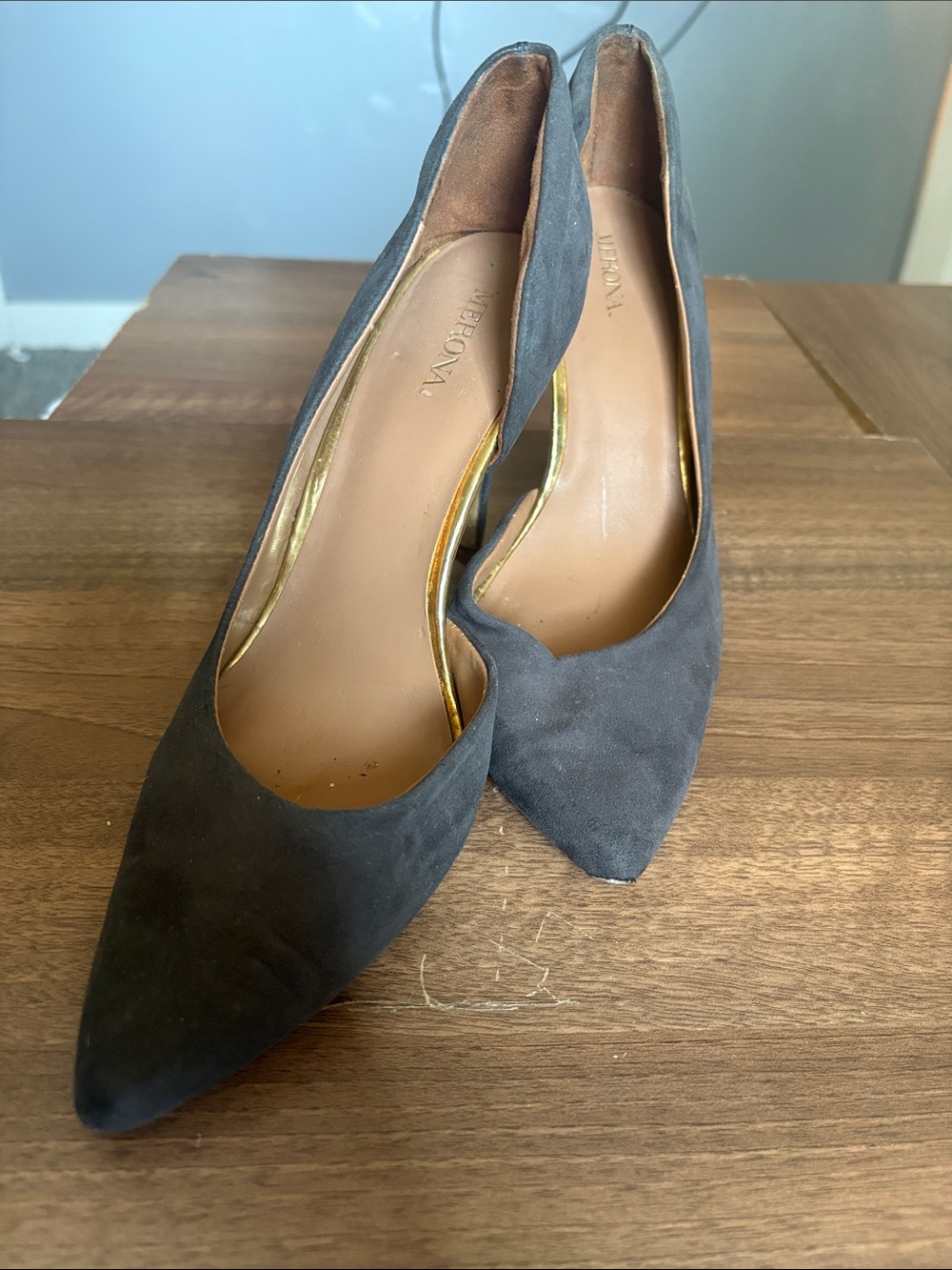 J. Crew Slate Gray Suede Pointed-Toe Stiletto Heels